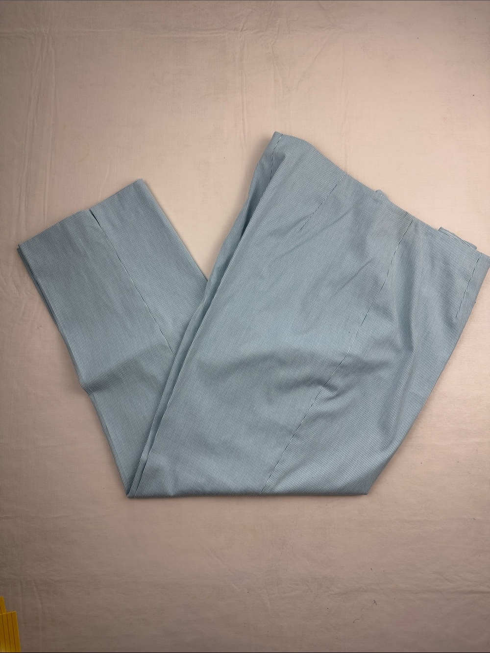 Saks Fifth Avenue Clothes (real) Light Blue White Striped Side Zip Capri Size 12